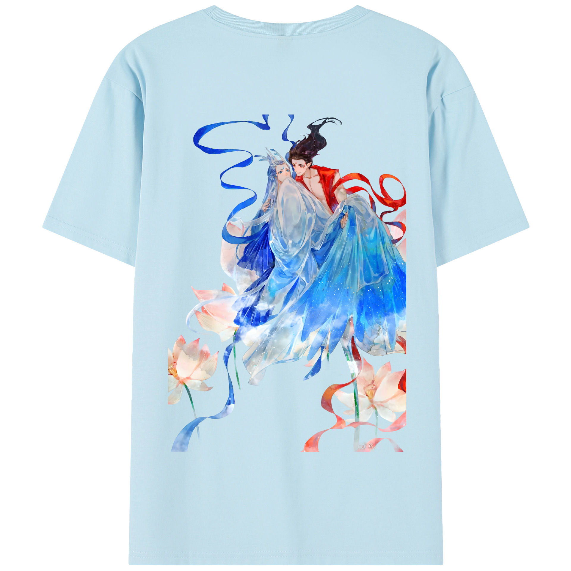 （画像用） Ne Zha 2 ナタ 魔童の大暴れ 綿100％半袖Tシャツ（背面プリント）